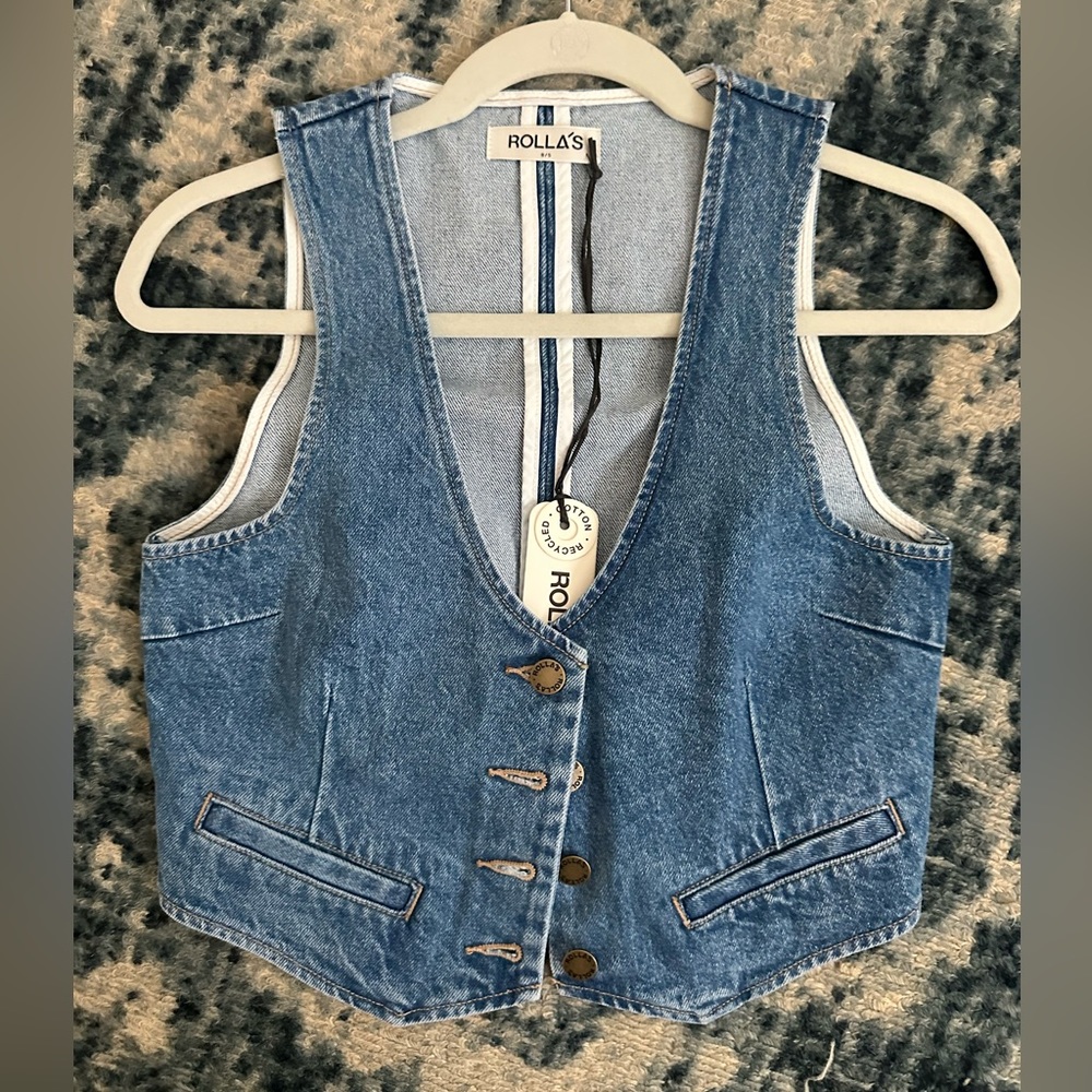 NWT Rollas denim vest